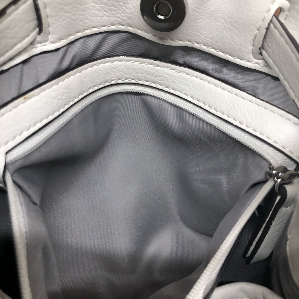 I.N.C. International Concepts White Ring Handle Bucket Bag Crossbody Purse - Picture 11 of 16